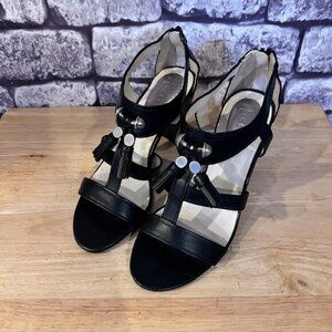 Nickels Black Open Toe Heels Size 7